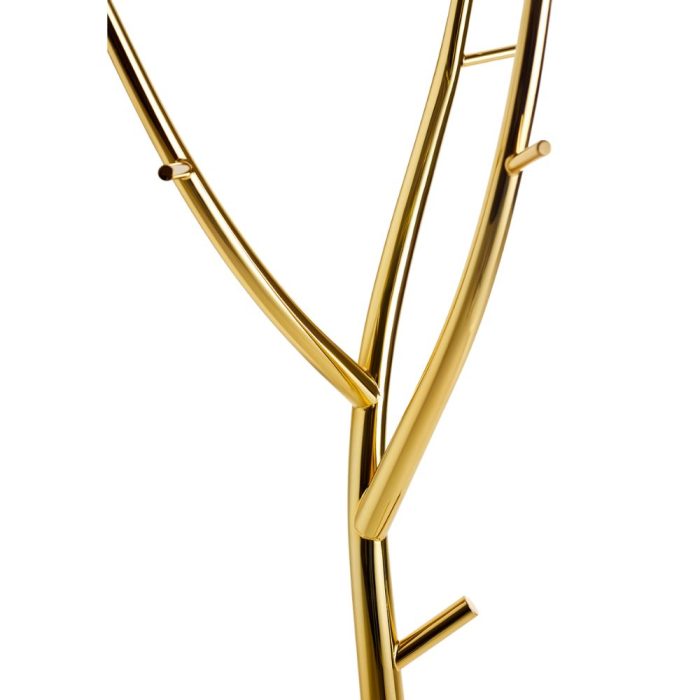 BRANCH Portemanteau mural sculptural acier dore