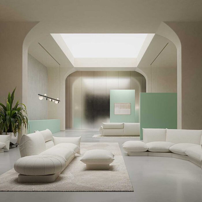 Canapé modulable ALTEA 3 composé de modules assemblables formant une assise contemporaine et flexible pour aménagement d’espaces lounge et résidentiels
