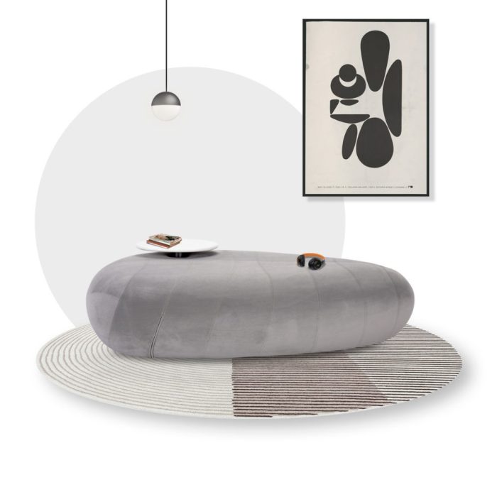GALET GEANT Pouf multifonction plateau cabinet salle attente bureaux moderne GALET GEANT Pouf multifonction plateau cabinet salle attente bureaux moderne