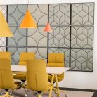 Panneau mural acoustique restaurant formes geometriques 3