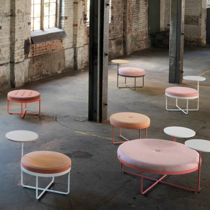 Poufs tabourets bancs design salle d'attente collection KALI1