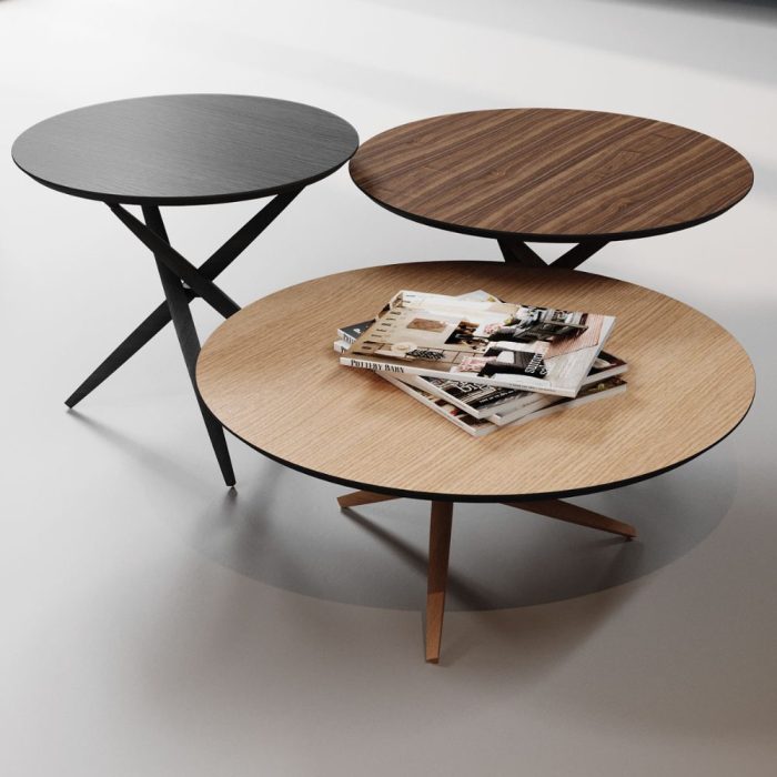 ANDORRA – Table basse design en bois massif, 3 hauteurs et diamètres disponibles (3) ANDORRA – Table basse design en bois massif, 3 hauteurs et diamètres disponibles (3)