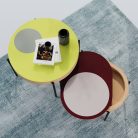 ARIMEO – Table basse ronde ou ovale avec rangement bois massif, style vintage et moderne (4)