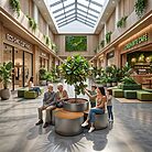 Assises circulaire vegetalisees avec jardiniere