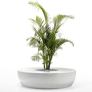 BANC VASES ISLAND – Banc design circulaire D178cm avec jardinière centrale pour extérieur ou intérieur