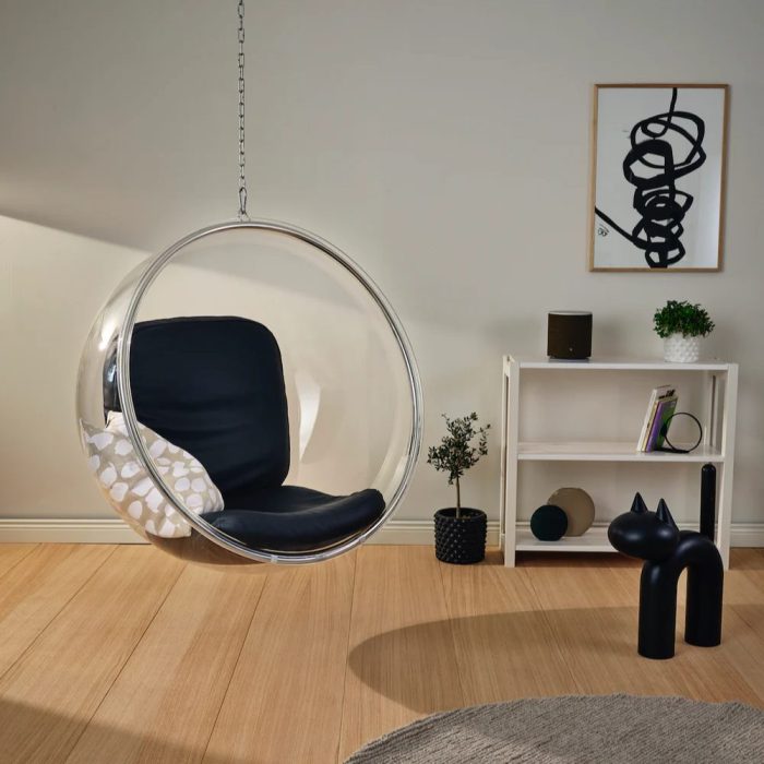 BUBBLE CHAIR – Fauteuil suspendu design pour espaces lounge et créatifs (3)