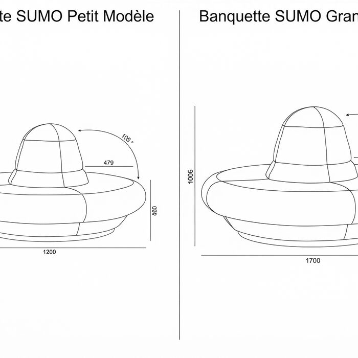 Banquette design rotonde ronde Sumo Banquette design rotonde ronde Sumo