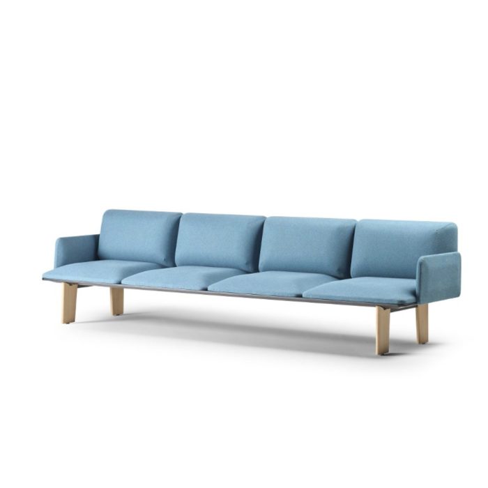 Banquette modulaire aluminium bois interieur coworking accueil espace collaboratif salle attente