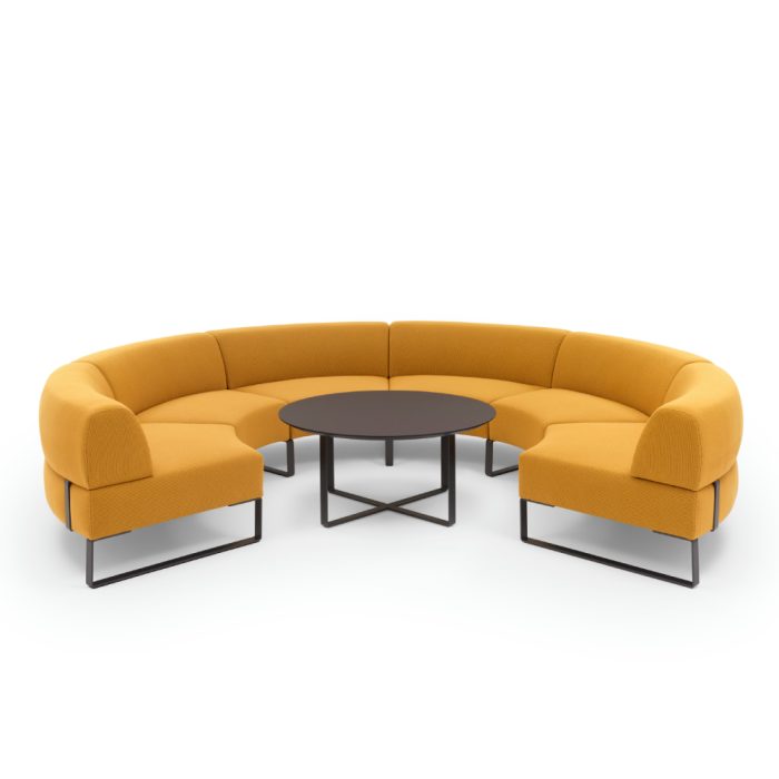 Canape arrondi circulaire modulable interieur salle attente espace accueil mobilier design