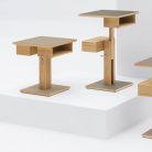 DAYTON – Table de nuit ou d’appoint ajustable en bois massif avec tiroir intégré (4)