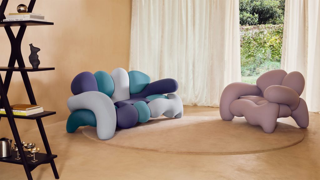 MORPHOLOGICA Meritalia – Fauteuil et Canapé design radical en laine bouclée pour salons créatifs et espaces d’accueil 1 MORPHOLOGICA Meritalia – Fauteuil et Canapé design radical en laine bouclée pour salons créatifs et espaces d’accueil