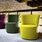 Fauteuil rond dossier haut pour accueil boutique retail