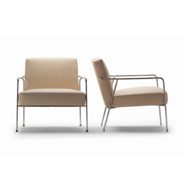 Fauteuil sofa acier inoxydable design modulable interieur espace reception detente salle attente