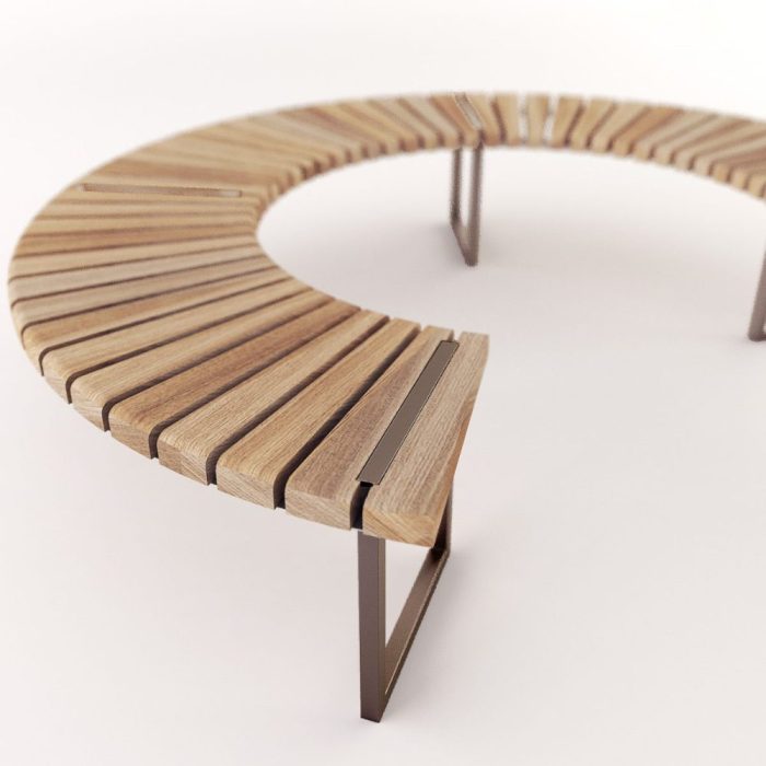 GALWAY – Banc modulaire en acier et bois exotique pour espaces publics évolutifs (3)
