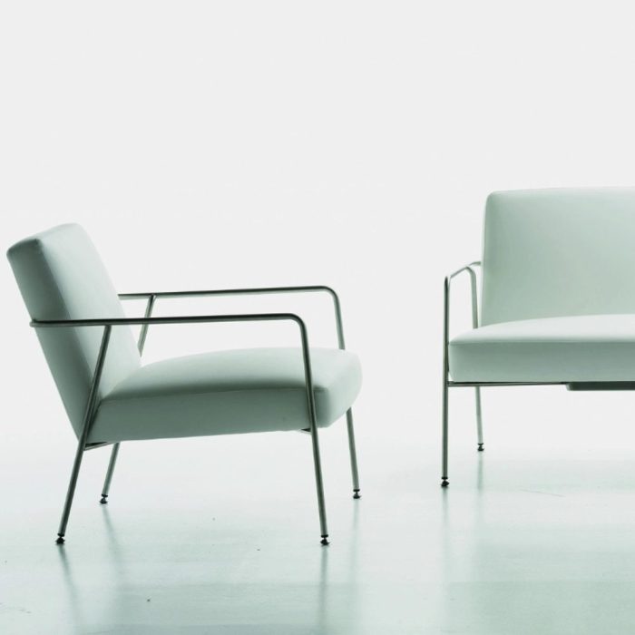 REDMOND – Fauteuil et sofa en acier inoxydable, design adaptable pour espaces de réception et détente (2)