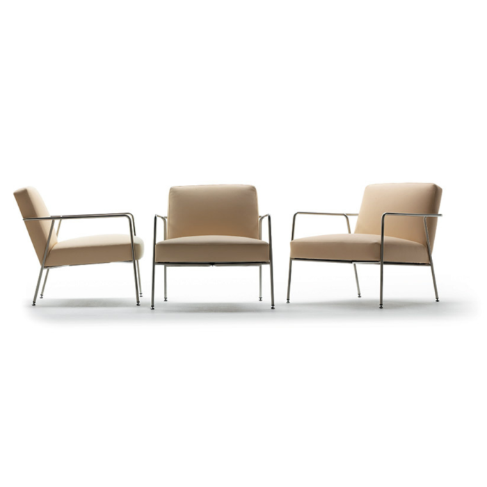 REDMOND – Fauteuil et sofa en acier inoxydable, design adaptable pour espaces de réception et détente (5)