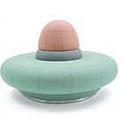 SUMO - Banquette rotonde coloris pastels arrondie pour agencement CHR hôtel et hôtellerie