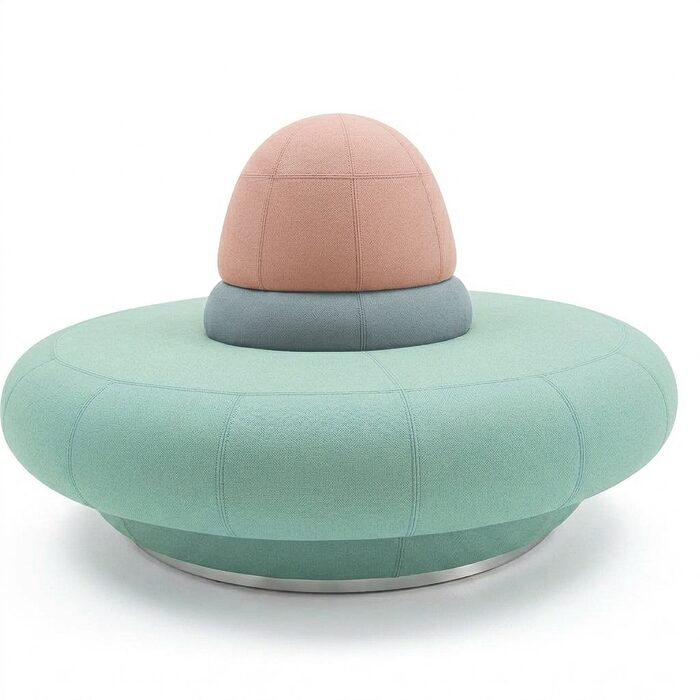 SUMO - Banquette rotonde coloris pastels arrondie pour agencement CHR hôtel et hôtellerie SUMO - Banquette rotonde coloris pastels arrondie pour agencement CHR hôtel et hôtellerie