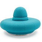 SUMO - Banquette turquoise circulaire arrondie pour agencement CHR hôtel et hôtellerie