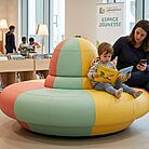 Sumo banquette couleurs pastels aménagement espaces publiques