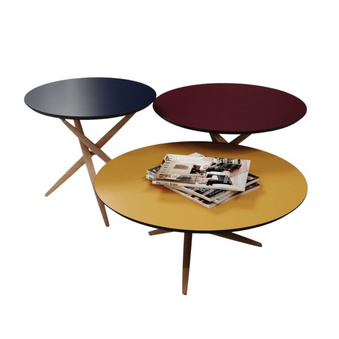 Table basse design bois massif trois hauteurs diametres disponibles interieur salle attente accueil Table basse design bois massif trois hauteurs diametres disponibles interieur salle attente accueil