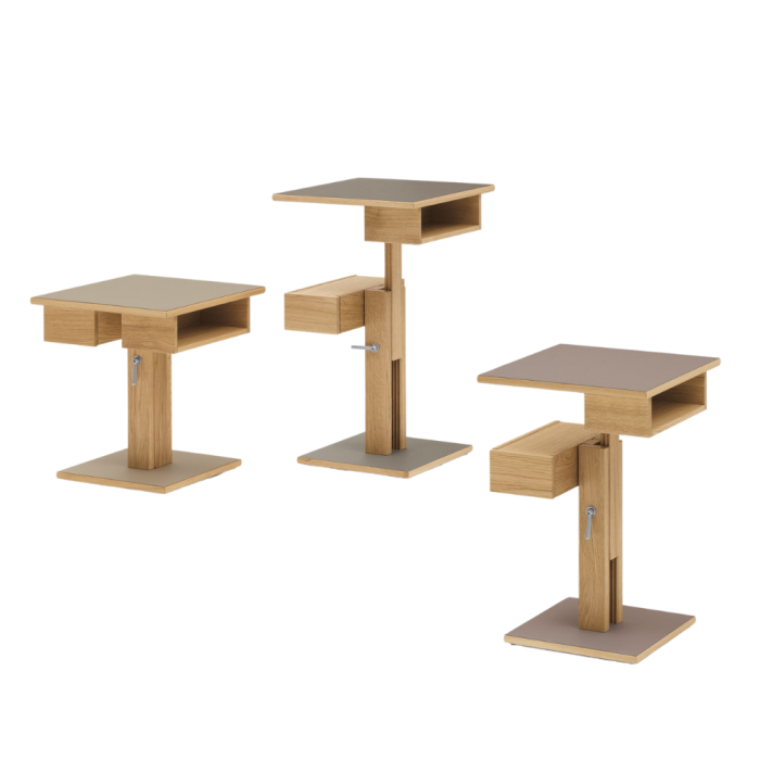 Table de nuit dappoint ajustable bois massif tiroir integre interieur chambre salle attente accueil Table de nuit dappoint ajustable bois massif tiroir integre interieur chambre salle attente accueil