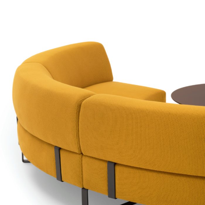 canape arrondi ocre accueil attente bureau entreprise