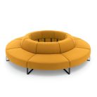 canape rond jaune ocre forme organique espace accueil entreprise