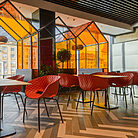 fauteuil cantine rouge restaurant d'entreprise