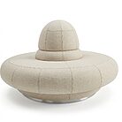 sumo, banquette circulaire ronde textile beige
