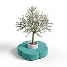 Banquette circulaire ronde en forme de fleur pour erp salle d'attente