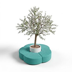 Banquette circulaire ronde en forme de fleur pour erp salle d'attente