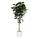 LYRATA 240 – Arbre artificiel tropical avec pot Fiberstone cylindrique ou carré, noir ou blanc (40x40x40 cm) (5)