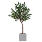 Pin Semi-Naturel – H. 230 & 270 cm – Pot Carré Noir ou Blanc – Bois, Fibre & PE (2)