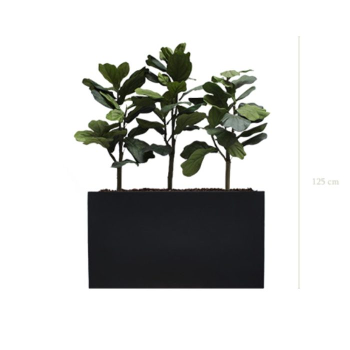 SÉPARATEURS LYRATA – Bacs Fiberstone rectangulaires noirs ou blancs, tailles moyennes et grandes pour séparation d’espaces (2)