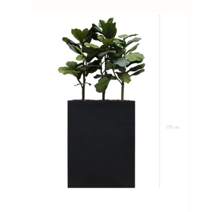 SÉPARATEURS LYRATA – Bacs Fiberstone rectangulaires noirs ou blancs, tailles moyennes et grandes pour séparation d’espaces (3)