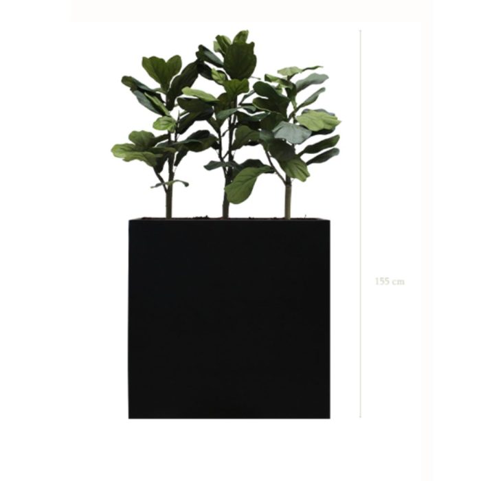 SÉPARATEURS LYRATA – Bacs Fiberstone rectangulaires noirs ou blancs, tailles moyennes et grandes pour séparation d’espaces (5)