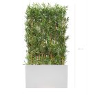 Séparateurs Bambous S. (H.180 cm) – Bacs Fiberstone Rectangulaires Noir & Blanc, Extérieur, 90x20x50 cm, Bambous Artificiels UV Résistants (1)
