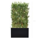 Séparateurs Bambous S. (H.180 cm) – Bacs Fiberstone Rectangulaires Noir & Blanc, Extérieur, 90x20x50 cm, Bambous Artificiels UV Résistants (2)