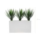 Séparateurs Yuccas SML – Bacs Fiberstone Blanc Extérieur (90x20x50 60x25x80 80x25x80 cm), Hauteurs 95 à 125 cm, Artificiels PE UV (2)