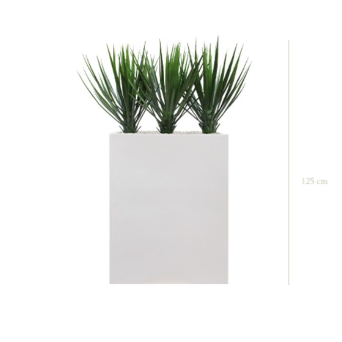 Séparateurs Yuccas SML – Bacs Fiberstone Blanc Extérieur (90x20x50 60x25x80 80x25x80 cm), Hauteurs 95 à 125 cm, Artificiels PE UV (3) Séparateurs Yuccas SML – Bacs Fiberstone Blanc Extérieur (90x20x50 60x25x80 80x25x80 cm), Hauteurs 95 à 125 cm, Artificiels PE UV (3)