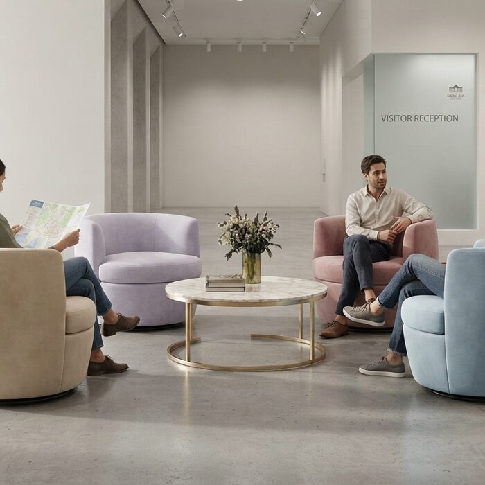 Fauteuil pivotant sur mesure tissu M1