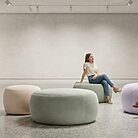 Pouf rond forme organique galet tissu M1-lilipopart