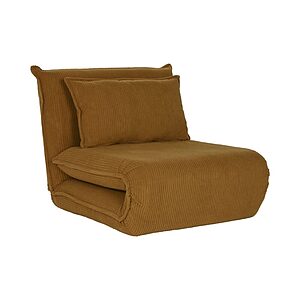 VISBY – Fauteuil convertible 1 place avec assise tissu PE moutarde pour salons, bureaux et espaces lounge