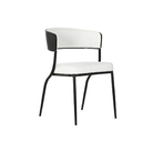 Chaise BADEN Metal Polyester Blanc Tissu Boucle Design Bureaux Cafes (2)