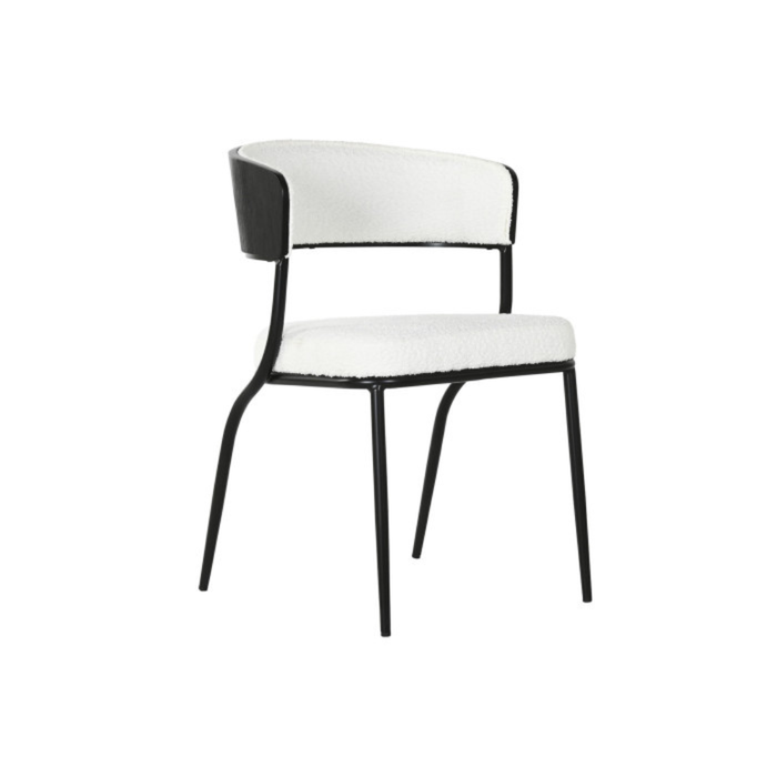 Chaise BADEN Metal Polyester Blanc Tissu Boucle Design Bureaux Cafes (2) Chaise BADEN Metal Polyester Blanc Tissu Boucle Design Bureaux Cafes (2)