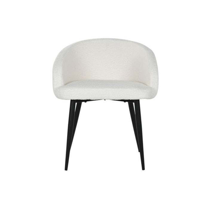 Chaise FAUSKE Metal Tissu PE Teddy Blanc Professionnelle Bureaux Cafes Accueil (2)
