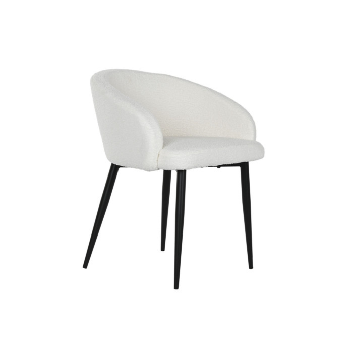 Chaise FAUSKE Metal Tissu PE Teddy Blanc Professionnelle Bureaux Cafes Accueil (3)