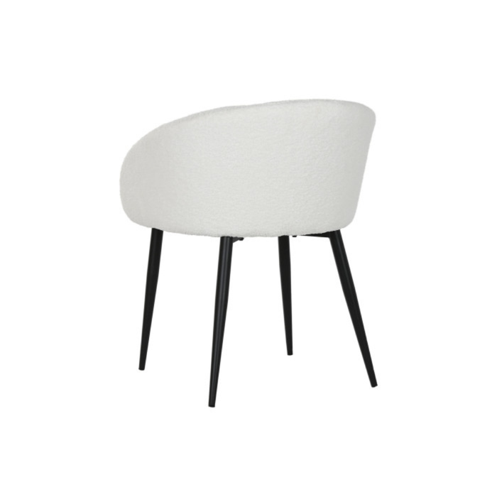 Chaise FAUSKE Metal Tissu PE Teddy Blanc Professionnelle Bureaux Cafes Accueil (5)