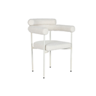 Chaise MOERS Metal Tissu Boucle Polyester Blanc Design Scandi (2)